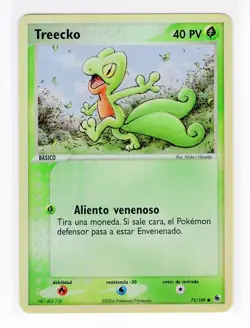 ~ESP~ SPANISH Treecko 75 REVERSE HOLO EX Ruby & Sapphire Pokemon Card (LB3) - Image 1