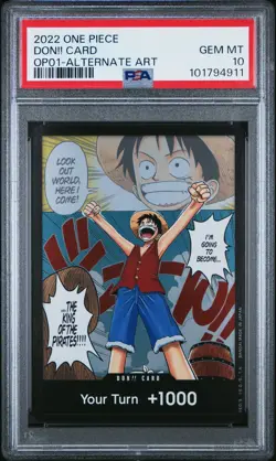 2022 ONE PIECE OP01 DON!! CARD ALTERNATE ART - PSA 10 - ENGLISH ROMANCE DAWN - Image 1