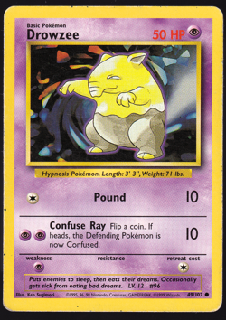 Drowzee 49/102 Base Set 1999 Pokemon TCG Card HP - Image 1