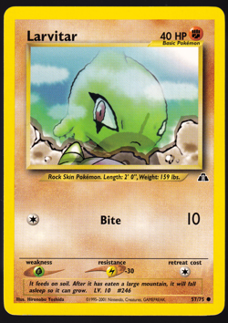 Larvitar 57/75 Neo Discovery Pokemon TCG Card NM - Image 1