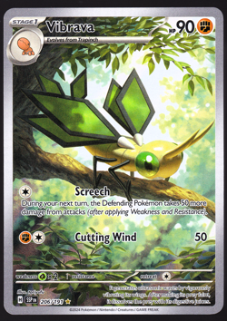 Vibrava 206/191 Surging Sparks Illustration Rare Holo Pokemon TCG Card NM - Image 1