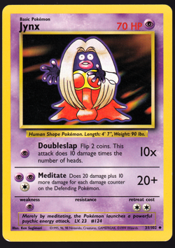 Jynx 31/102 Base Set 1999 Pokemon TCG Card LP - Image 1