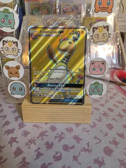 Pokemon TCG Team Up Ultra Rare Full Art: Ampharos GX 163/181 LP/MP - Image 1
