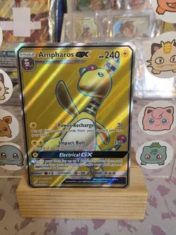 Pokemon TCG Team Up Ultra Rare Full Art: Ampharos GX 163/181 LP/MP - Image 2