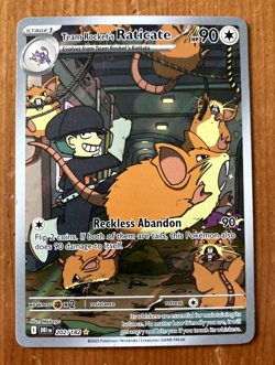 Team Rocket's Raticate 202/182 IR Full Art POKEMON TCG Destined Rivals DRI NM/M - Image 1