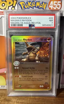 Team Magma’s Rhydon 22 PSA 7 Reverse Holo - ex Team Magma vs Team Aqua - Pokemon - Image 1