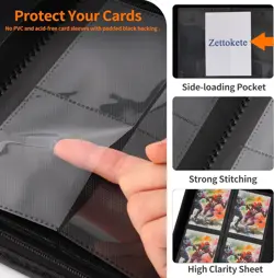 Trading Card Binder 4 Pocket, TCG Binder with 160 Side Loading Pockets, Tradi... - Image 5