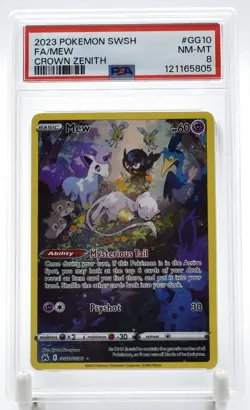 Mew GG10 Crown Zenith: Galarian Gallery Holo Pokemon Card PSA 8 - Image 1