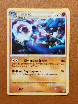 Lucario 14/95 Call of Legends Cracked Ice Holo Rare Pokemon Card LP - Image 1