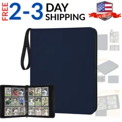 9 Pocket Card Binder, Zip Trading Card Binder, 720 Double Sided Pocket PU Ca... - Image 1