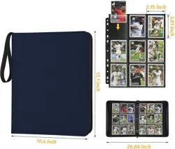 9 Pocket Card Binder, Zip Trading Card Binder, 720 Double Sided Pocket PU Ca... - Image 3