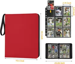 9 Pocket Card Binder, Zip Trading Card Binder, 720 Double Sided Pocket PU Ca... - Image 3