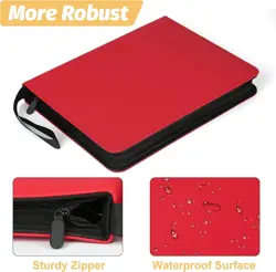9 Pocket Card Binder, Zip Trading Card Binder, 720 Double Sided Pocket PU Ca... - Image 4