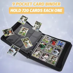 9 Pocket Card Binder, Zip Trading Card Binder, 720 Double Sided Pocket PU Ca... - Image 5
