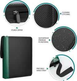 9 Pockets with Sleeves Card Organizer, 900 Double Sided Pocket PU Card Collec... - Image 4