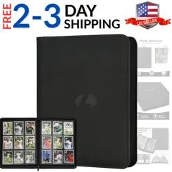 Trading Card Binder, 9-Pocket Double Sided 540 Pocket PU Card Collection Bin... - Image 1