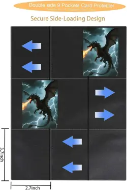 Card Binder, 9-Pocket Album with 540 Fixed Side-Loading Pockets, PU Waterpro... - Image 4