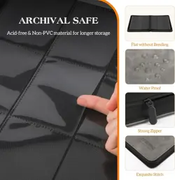 9 Side Loading Pocket Card Album Hold Up to 540 Cards, Zipper Binder for Card... - Image 3