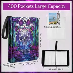 Card Binder 4/9 Pocket PU Waterproof Trading Binder Compatible with Mtg/ygo/t... - Image 3
