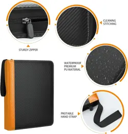 9 Pockets with Sleeves Card Organizer, 900 Double Sided Pocket PU Card Collec... - Image 3