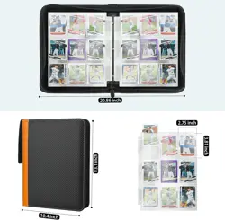 9 Pockets with Sleeves Card Organizer, 900 Double Sided Pocket PU Card Collec... - Image 4