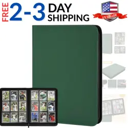 9 Pockets Card Binder, Zip Trading Card Binder,540 Double Sided Pocket PU Col... - Image 1