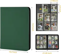 9 Pockets Card Binder, Zip Trading Card Binder,540 Double Sided Pocket PU Col... - Image 3