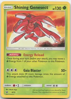 Shining Genesect 9/73 Shining Legends Pokemon Card NM - Image 1