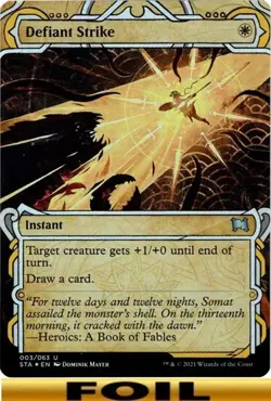 1x - Defiant Strike - FOIL SHOWCASE #3 - Strixhaven: Mystical Archives - CUC MTG - Image 1