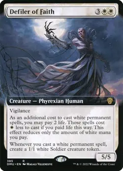 1x - Defiler of Faith - Extended Art #385 - Dominaria United - NM MTG - Image 1