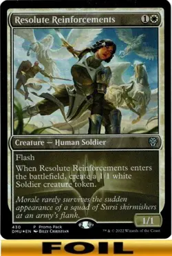 1x - Resolute Reinforcements - FOIL PROMO #430 - Dominaria United - CUC NM MTG - Image 1