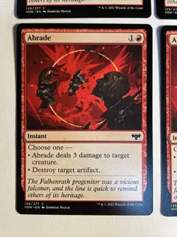 4x Mtg Crimson Vow Abrade NM/M Magic The Gathering - Image 2