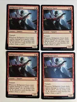 4x Mtg Crimson Vow Belligerent Guest NM/M Magic The Gathering - Image 1