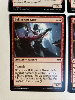 4x Mtg Crimson Vow Belligerent Guest NM/M Magic The Gathering - Image 2