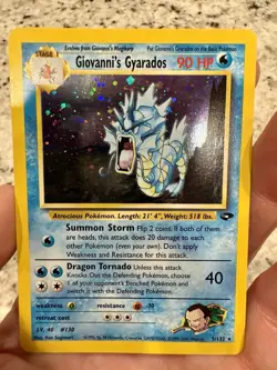 Pokemon TCG: 2000 Gym Challenge Unlimited Giovanni's Gyarados 5/132 Holo Rare NM - Image 1