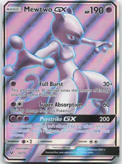Mewtwo GX 72/73 Shining Legends Pokemon Card NM - Image 1