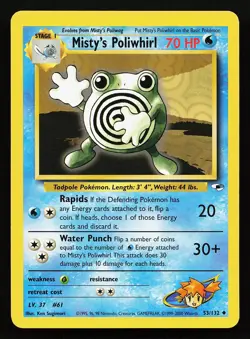 Misty's Poliwhirl 53/132 Uncommon Gym Heroes Pokemon Card - Image 1
