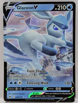 Glaceon V 038/159 Crown Zenith Holo Pokemon TCG Card 2023 NM - Image 1
