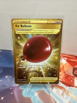 Pokemon TCG Sword & Shield Base Air Balloon Card 213/202 Secret Rare Gold NM - Image 1