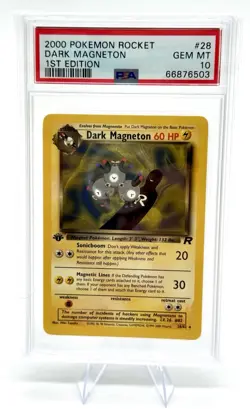 First Edition 2000 Pokemon Rocket 28/82 Dark Magneton PSA GEM MT 10 - Image 1