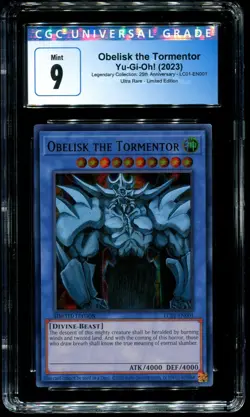 CGC 9 Obelisk The Tormentor 25th Anniversary 2023 Yu-Gi-Oh! LC01-EN001 - Image 1