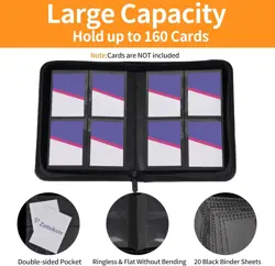 Trading Card Binder 4 Pocket, TCG Binder with 160 Side Loading Pockets, Tradi... - Image 3