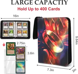 400 Pockets Trading Card Binder for MTG/YGO/TCG Cards,Portable Waterproof Car... - Image 4