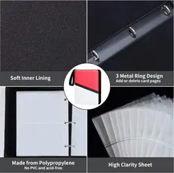 Trading Card Binder 4 Pocket with 50 Removable Sleeves, 400 Pockets Card Coll... - Image 5