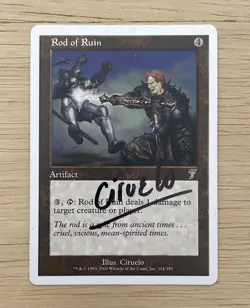 VINTAGE MTG Magic the Gathering Rod of Ruin Seventh Edition Signed Ciruelo - Image 1