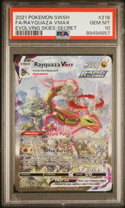Pokemon Rayquaza VMAX Evolving Skies 218/203 PSA 10 Alternative Art/Secret Rare - Image 1