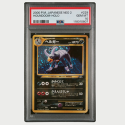 PSA 10 Pokemon Houndoom Holo Japanese Neo 2 2000 - Image 1
