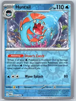 Huntail 055/182 Near Mint RevHolo Destined Rivals Pokemon Shipnow - Image 1
