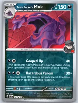 Team Rocket's Muk 124/182 Near Mint RevHolo Destined Rivals Pokemon Shipnow - Image 1