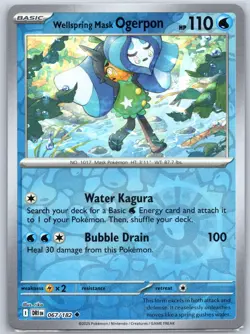 Wellspring Mask Ogerpon 067/182 Near Mint RevHolo Destined Rivals Pokemon Shipno - Image 1
